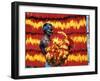 Indian Muslim Artisan Carries Freshly Dyed Kalawa-null-Framed Photographic Print