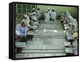 Indian Muslim Children Read the Holy Quran-null-Framed Stretched Canvas