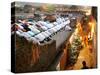 Indian Muslims During Friday Evening Prayers on the Rooftop of a Building over an Auto Parts Market-null-Stretched Canvas