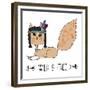 Indian Native American Cat, Sketch Doodle Drawing, Poster, Postcard and T-Shirt Print, Vector Illus-Cat Naya-Framed Premium Giclee Print