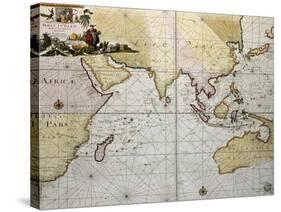 Indian Ocean Old Map, Southern Asia, Eastern Africa And West Australia-marzolino-Stretched Canvas