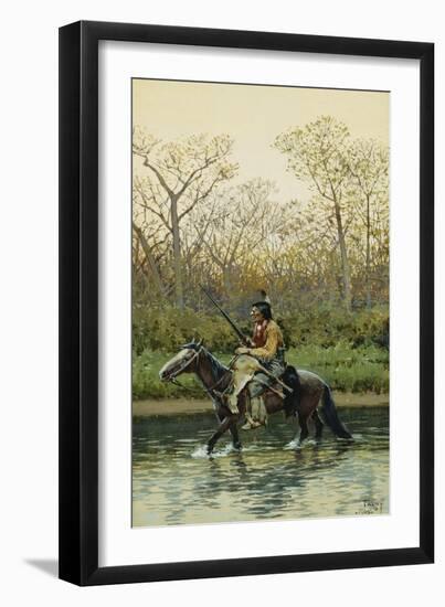 Indian on Horseback, 1905-Henry F. Farny-Framed Giclee Print