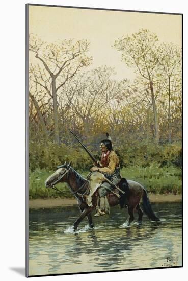 Indian on Horseback, 1905-Henry F. Farny-Mounted Giclee Print