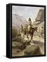 Indian on Horseback-Heinrich Hansen-Framed Stretched Canvas