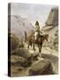 Indian on Horseback-Heinrich Hansen-Stretched Canvas