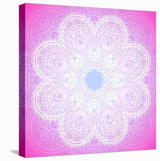 Indian Ornament, Mandala in Pink-art_of_sun-Stretched Canvas