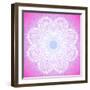 Indian Ornament, Mandala in Pink-art_of_sun-Framed Art Print