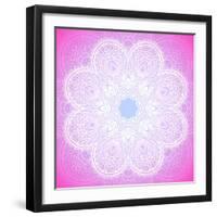 Indian Ornament, Mandala in Pink-art_of_sun-Framed Art Print