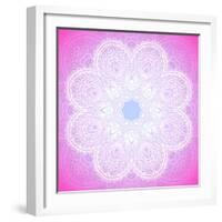 Indian Ornament, Mandala in Pink-art_of_sun-Framed Art Print