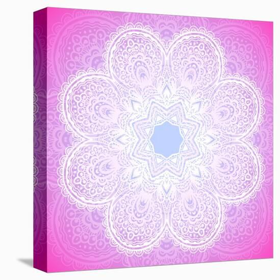 Indian Ornament, Mandala in Pink-art_of_sun-Stretched Canvas