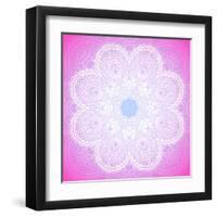 Indian Ornament, Mandala in Pink-art_of_sun-Framed Art Print