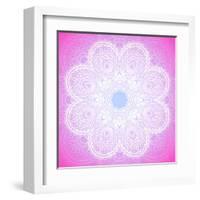 Indian Ornament, Mandala in Pink-art_of_sun-Framed Art Print