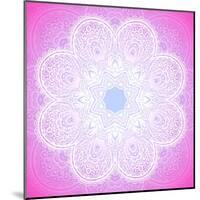 Indian Ornament, Mandala in Pink-art_of_sun-Mounted Art Print