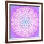 Indian Ornament, Mandala in Pink-art_of_sun-Framed Art Print