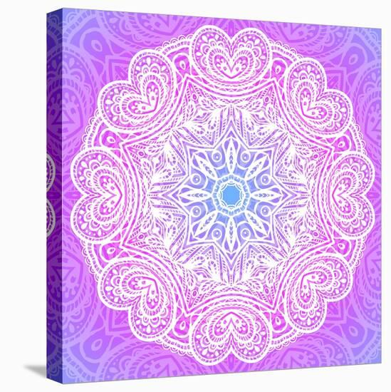 Indian Ornament, Mandala in Pink-art_of_sun-Stretched Canvas