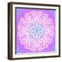 Indian Ornament, Mandala in Pink-art_of_sun-Framed Art Print