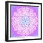 Indian Ornament, Mandala in Pink-art_of_sun-Framed Art Print