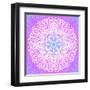 Indian Ornament, Mandala in Pink-art_of_sun-Framed Art Print