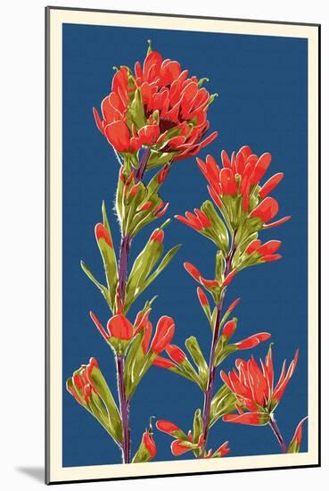 Indian Paintbrush-Lantern Press-Mounted Art Print