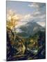 Indian Pass  Paysage De Torrent Avec Indien D'amerique - Peinture De Thomas Cole (1801-1848) - 184-Thomas Cole-Mounted Giclee Print