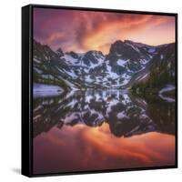 Indian Peaks Reflection-Darren White Photography-Framed Stretched Canvas