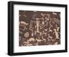 Indian Petroglyphs Drawn on Red Standstone by Scratching Away Dark Desert Varnish of Iron Oxides-Tony Waltham-Framed Photographic Print