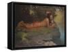 Indian Playing Flute-Eanger Irving Couse-Framed Stretched Canvas