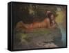 Indian Playing Flute-Eanger Irving Couse-Framed Stretched Canvas
