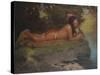 Indian Playing Flute-Eanger Irving Couse-Stretched Canvas