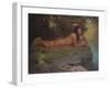 Indian Playing Flute-Eanger Irving Couse-Framed Giclee Print