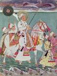 Krishna Playing a Flute (Wood)-Indian-Giclee Print