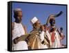 Indian Rabbi Blowing the Shofar Horn on the Jewish Sabbath-Alfred Eisenstaedt-Framed Stretched Canvas