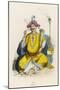 Indian Rajah Sitting Cross- Legged, Smoking a Hookah-null-Mounted Art Print