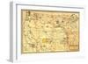 Indian Reservations West of the Mississippi - Panoramic Map-Lantern Press-Framed Art Print