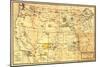 Indian Reservations West of the Mississippi - Panoramic Map-Lantern Press-Mounted Art Print