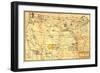 Indian Reservations West of the Mississippi - Panoramic Map-Lantern Press-Framed Art Print