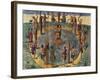 Indian Ritual Dance from the Village of Secoton, Book Illustration, circa 1570-80-John White-Framed Giclee Print