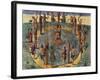 Indian Ritual Dance from the Village of Secoton, Book Illustration, circa 1570-80-John White-Framed Giclee Print