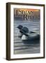 Indian River, Michigan - Loon Scene-Lantern Press-Framed Art Print