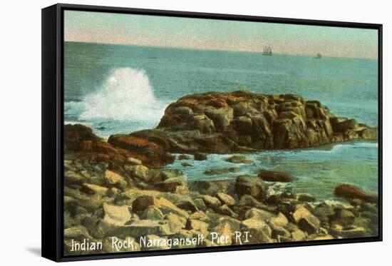 Indian Rock, Narragansett Pier, Rhode Island-null-Framed Stretched Canvas