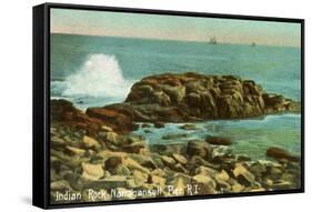 Indian Rock, Narragansett Pier, Rhode Island-null-Framed Stretched Canvas