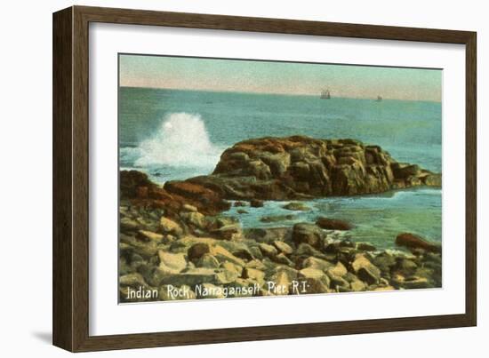Indian Rock, Narragansett Pier, Rhode Island-null-Framed Art Print