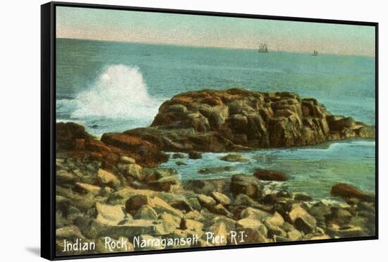 Indian Rock, Narragansett Pier, Rhode Island-null-Framed Stretched Canvas