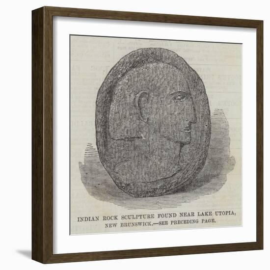 Indian Rock Sculpture Found Near Lake Utopia, New Brunswick-null-Framed Giclee Print