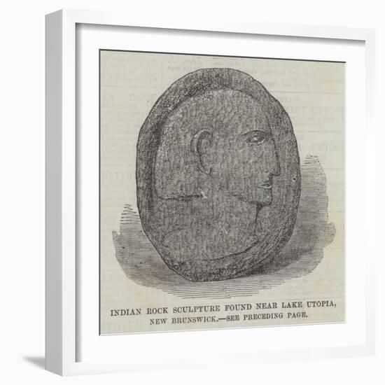 Indian Rock Sculpture Found Near Lake Utopia, New Brunswick-null-Framed Giclee Print