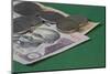 Indian Rupees on Green Background-Grufnar-Mounted Photographic Print