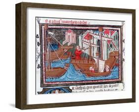 Indian Sailing Ships Described by Marco Polo, 15th Century-null-Framed Giclee Print