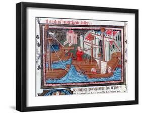 Indian Sailing Ships Described by Marco Polo, 15th Century-null-Framed Giclee Print