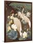 Indian Sarus Cranes on Gold Leaf-Jesse Arms Botke-Framed Art Print