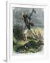 Indian Scalping His Dead Enemy, 19th Century-null-Framed Giclee Print